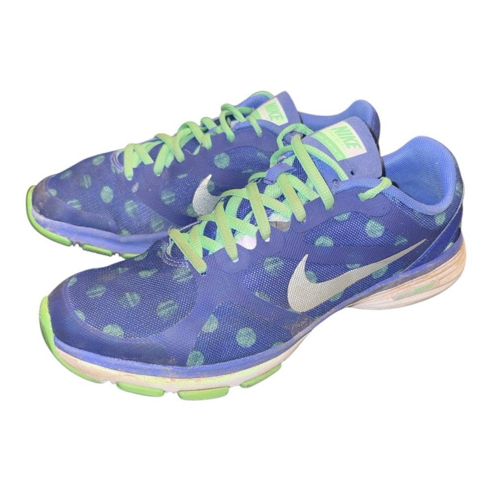 Nike Training Dual Fusion TR Shoes Royal Blue/Lime Green Polka Dots Size 8.5 BB4
